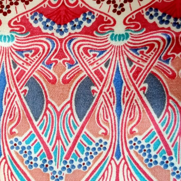 Vintage Liberty of London Ianthe Silk Art Nouveau Long Scarf in Burgundy - Picture 7 of 9